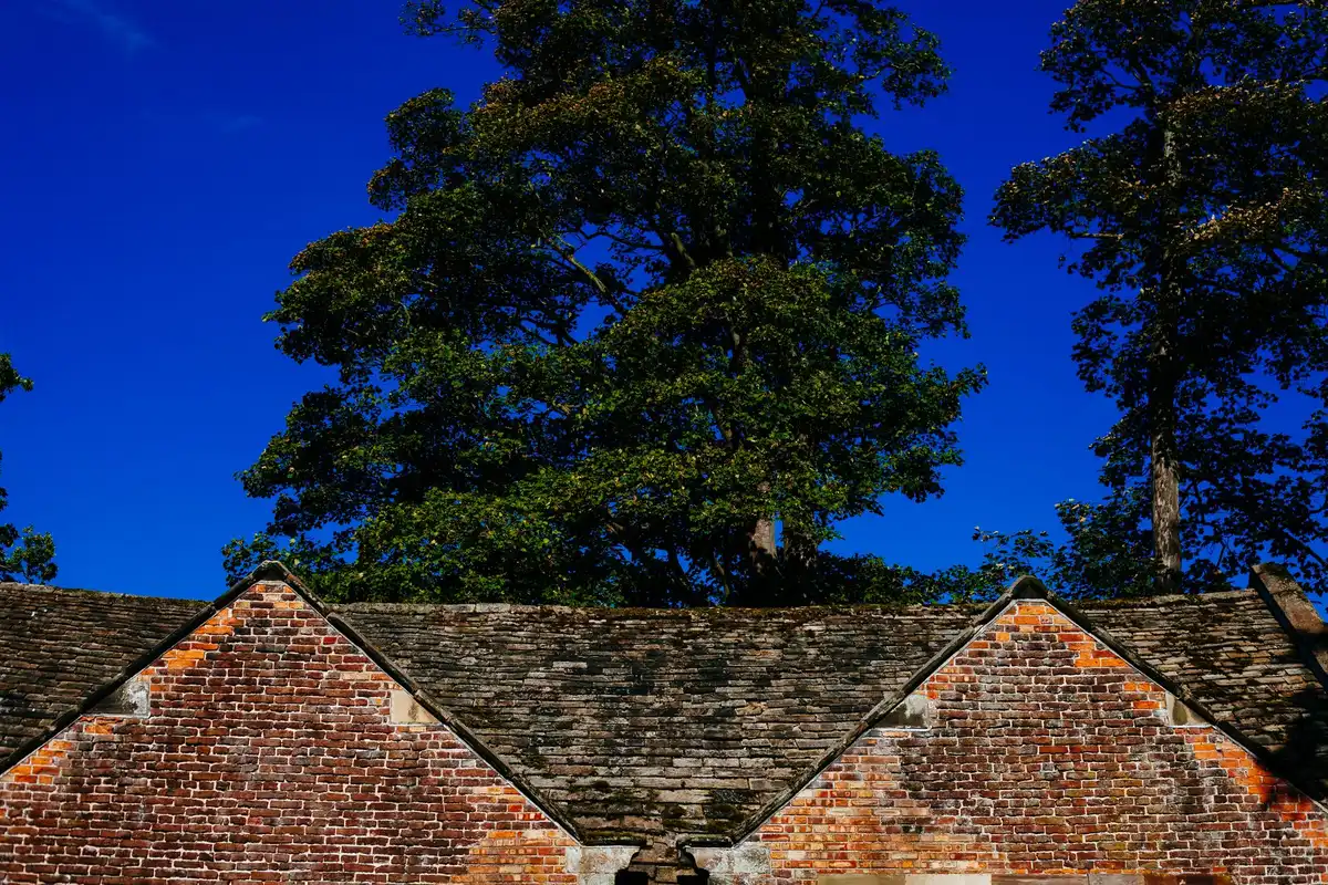 D&eacute;tail des mat&eacute;riaux : briques de r&eacute;cup&eacute;ration et parements en pierre de la ferme contemporaine