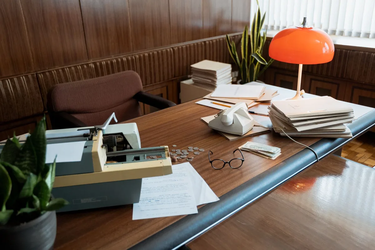 Mobilier r&eacute;tro des ann&eacute;es 70 et 80 avec formes arrondies et imprim&eacute;s graphiques.